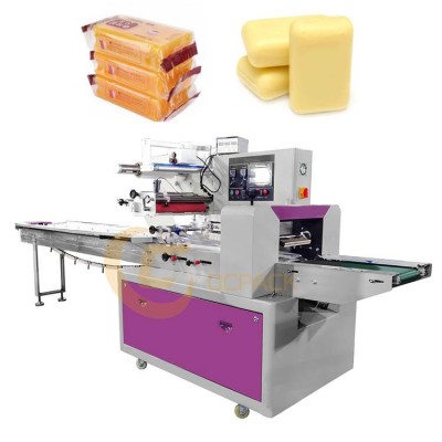 Horizontal Automatic Flow Manual Bar Toilet Soap Wrapper Wrapping Machine With Plastic Film