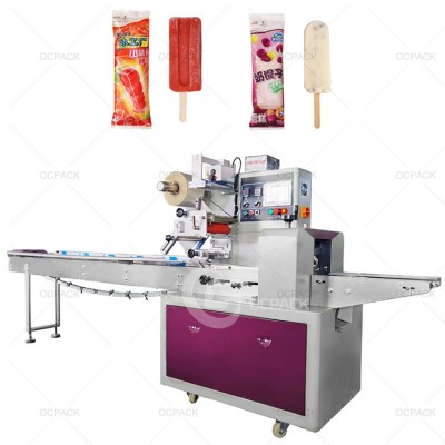 Ce Approved Flow Pack Automatic Popsicle Ice Lolly Horizontal Packing Machine